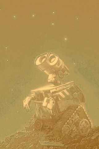 Валли смотрит на звезды обои