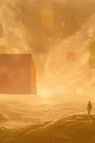 Кубы в небе обои