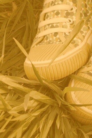 Желтые кеды в горошек обои