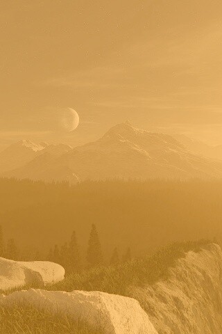 Луна над горами обои