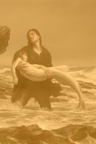 Рыбаки спасают русалку обои