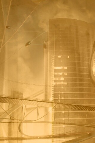 Выброс в городе будущего обои