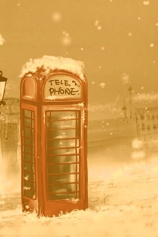 Лондонская телефонная будка обои