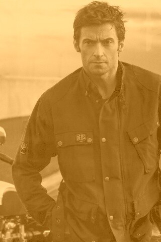 Хью Джекман с мотоциклом обои