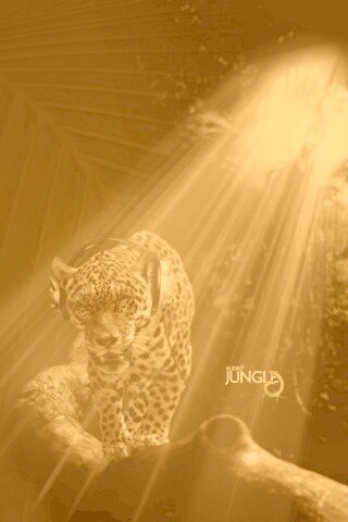 Ягуар в наушниках обои