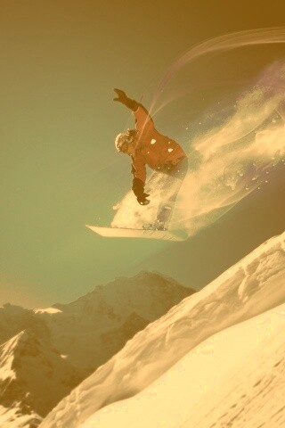 Сноубордист в прыжке обои