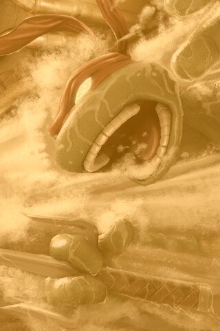 Рафаэля и Леонардо смывает водой обои