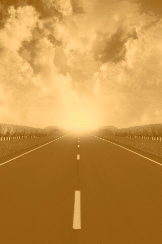 Дорога на закат обои