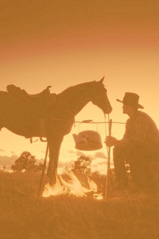 Ковбой на привале обои