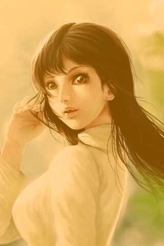 Девушка вполоборота обои