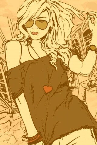 Стильная девушка в метро обои