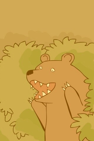 Медведь в кустах обои