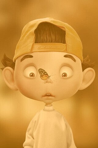 Бабочка на носу обои