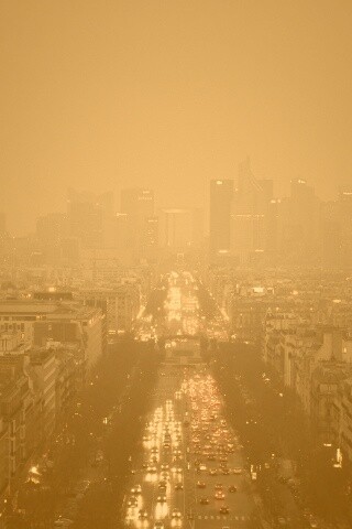 Ночной город в тумане обои