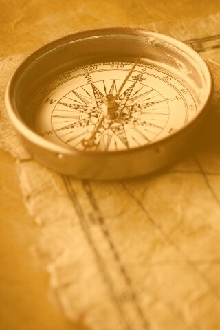 Компас и старая карта обои