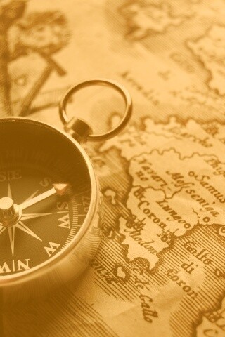 Компас и карта обои