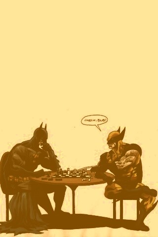 Бэтмен и Расомаха играют в шахматы обои