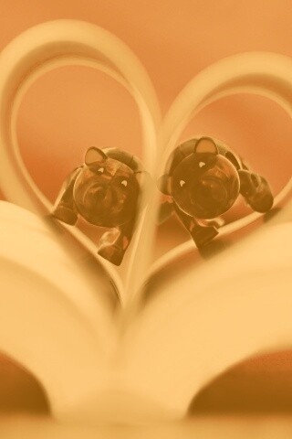 Фигурки мишек в книге обои