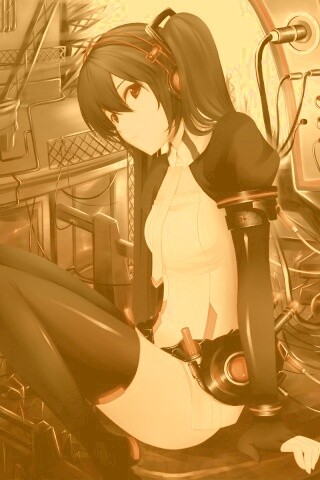 Девушка в наушниках обои