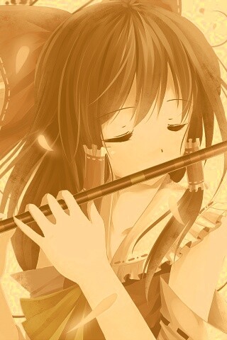 Девочка играет на флейте обои