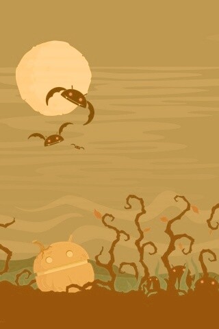 Хэллоуин в стиле Google Android обои