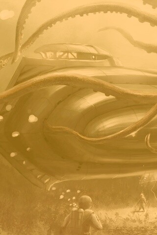 Наутилус в плену щупалец обои