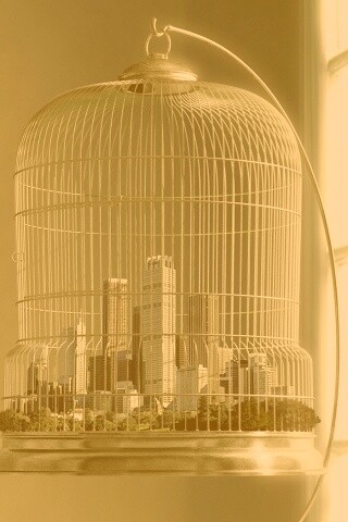 Город в клетке обои