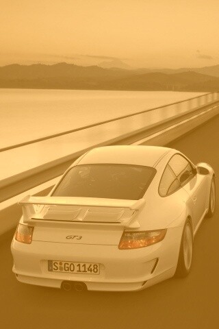 Порше на дамбе обои