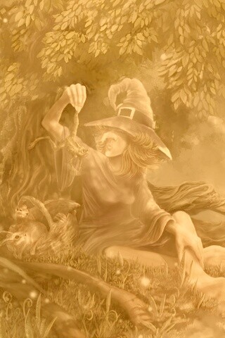 Ведьма варит зелье обои