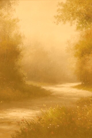 Рисунок лесной дороги обои