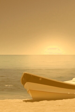 Лодка на пляже обои