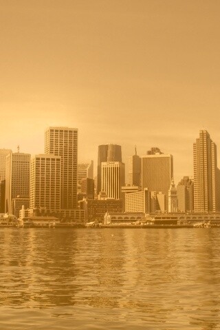Небоскребы на береговой линии обои