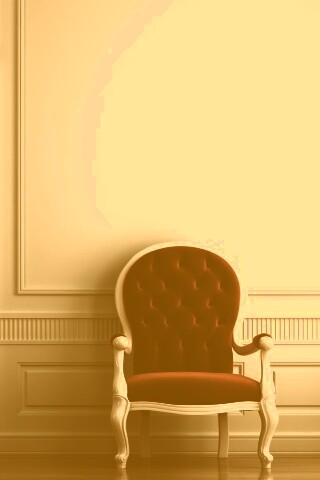 красное кресло в белой комнате обои