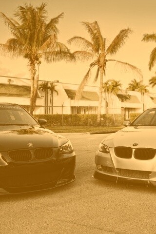 Чёрный и серебристый BMW обои