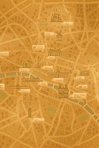 Карта Парижа обои