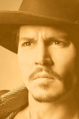 Актер Джонни Депп в широкополой шляпе обои