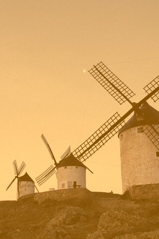 Пейзаж из ветряных мельниц обои