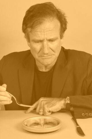 Робин Уильямс перед зеркалом обои