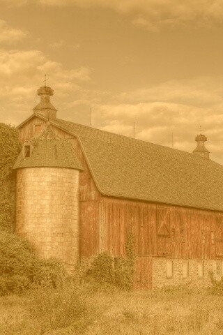 Старый красный амбар обои