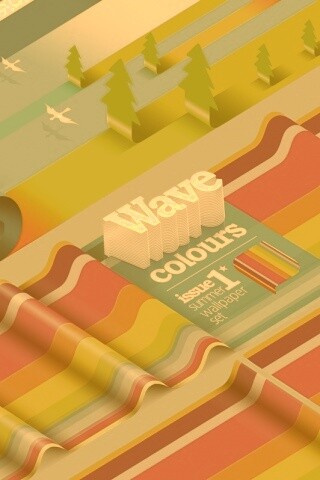 Цветные волны обои