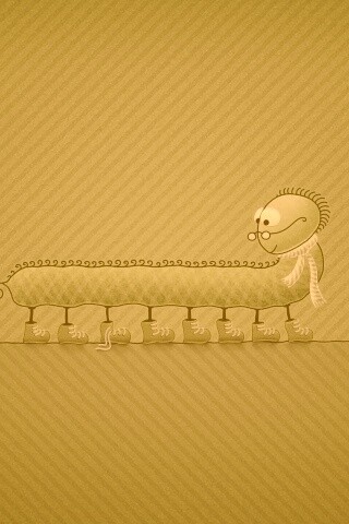 Гусеница в ботинках обои