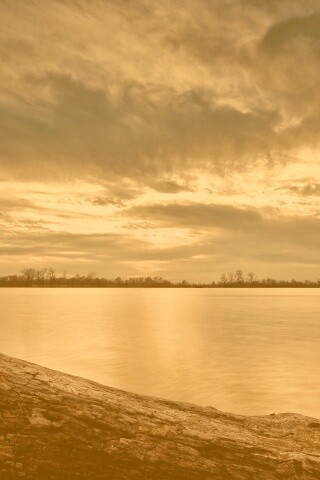 Закат на озере обои
