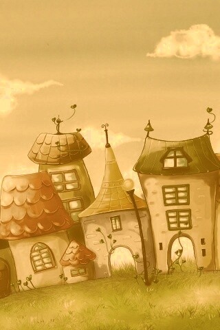 Мультяшный городок обои