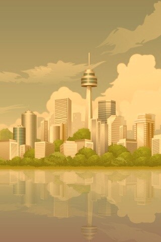 Рисунок города обои