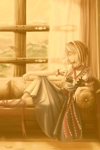 Девушка у окна обои