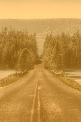 Дорога через озеро обои