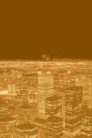 Вид на здания ночного города обои