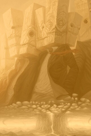 Каменные головы обои