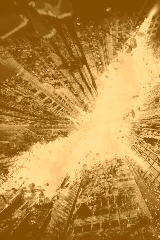 Темный рыцарь среди рушащегося мира обои