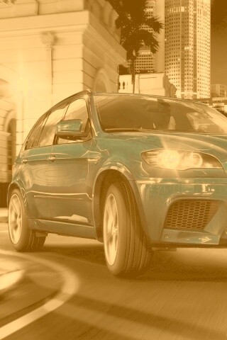 Синий кроссовер BMW обои